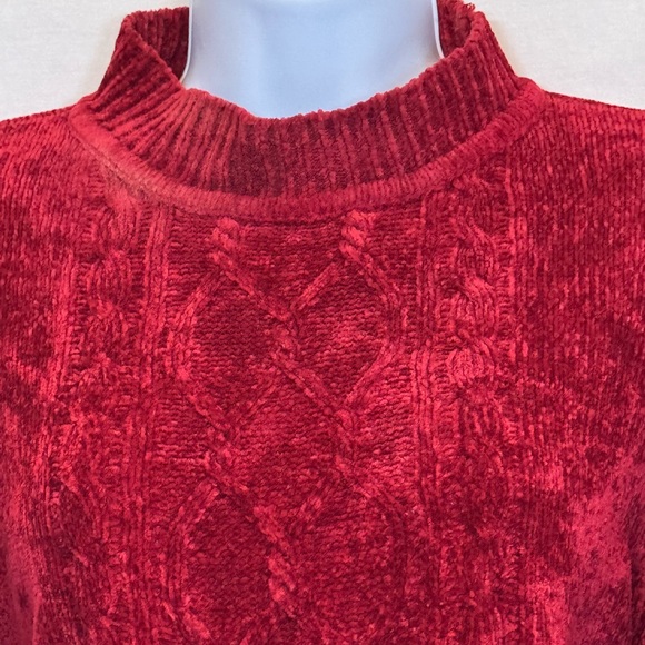 B-26 Alfred Dunner Red Long Sleeve Mock Turtle neck Sweater Size S - Picture 5 of 15